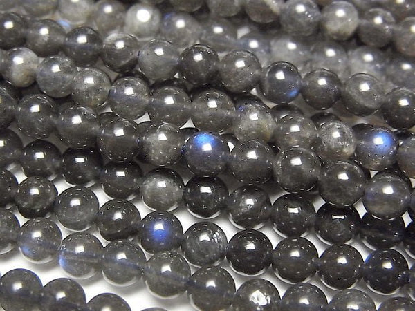 [Video] Black Labradorite AA Round 4.5mm 1strand beads (aprx.15inch/37cm)