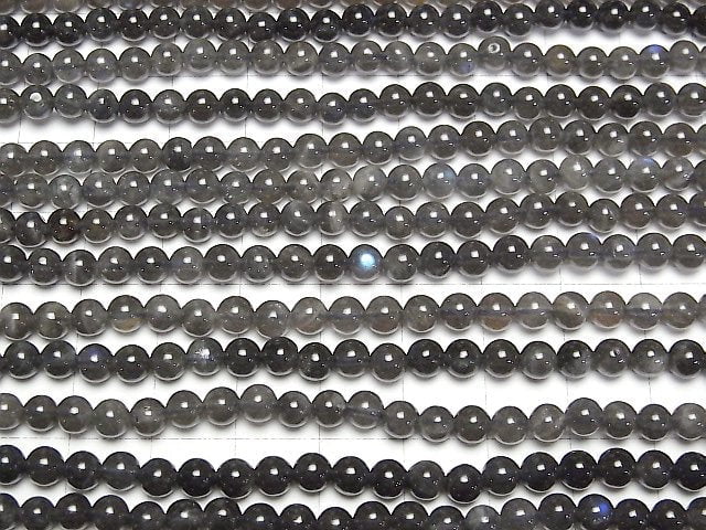 [Video] Black Labradorite AA Round 4.5mm 1strand beads (aprx.15inch/37cm)