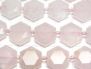 [Video]Rose Quartz AA++ Hexagon Cut 12x13mm 1strand beads (aprx.15inch/36cm)
