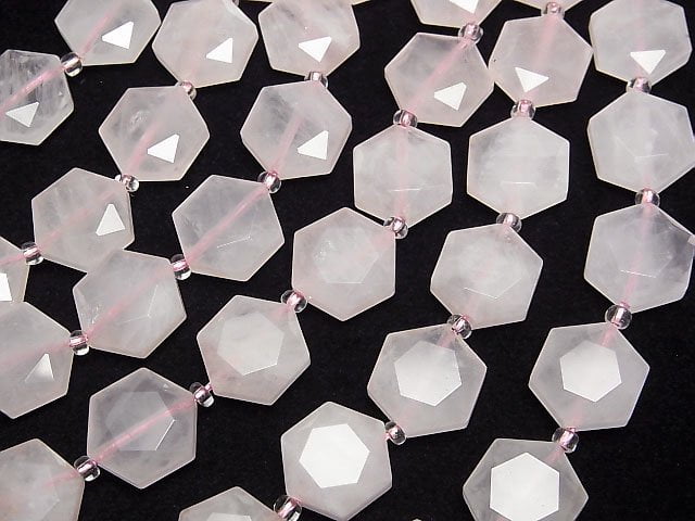 [Video]Rose Quartz AA++ Hexagram 13x12mm 1strand beads (aprx.15inch/36cm)