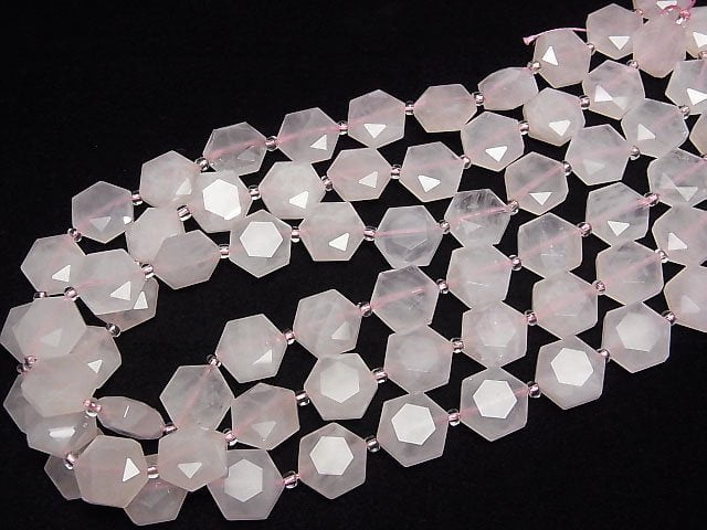 [Video]Rose Quartz AA++ Hexagram 13x12mm 1strand beads (aprx.15inch/36cm)