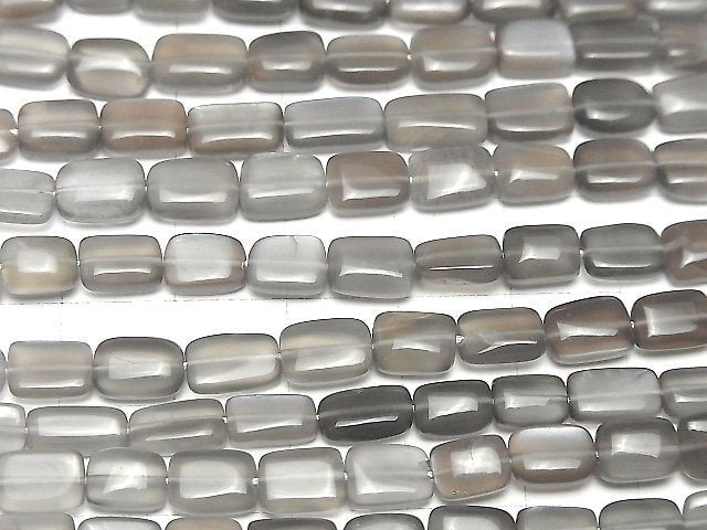 [Video]High Quality Gray Moonstone AAA- Rectangle 1strand beads (aprx.7inch/18cm)