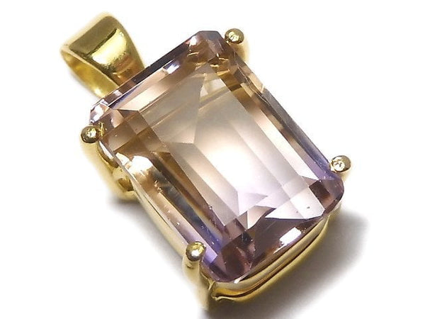 [Video][One of a kind] High Quality Ametrine AAA Faceted Pendant 18KGP NO.93