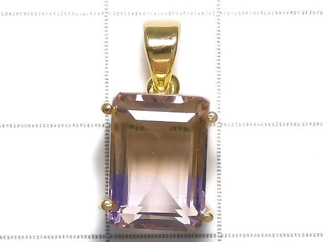 [Video][One of a kind] High Quality Ametrine AAA Faceted Pendant 18KGP NO.93