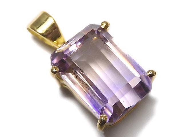 [Video][One of a kind] High Quality Ametrine AAA Faceted Pendant 18KGP NO.94