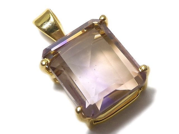 [Video][One of a kind] High Quality Ametrine AAA Faceted Pendant 18KGP NO.95