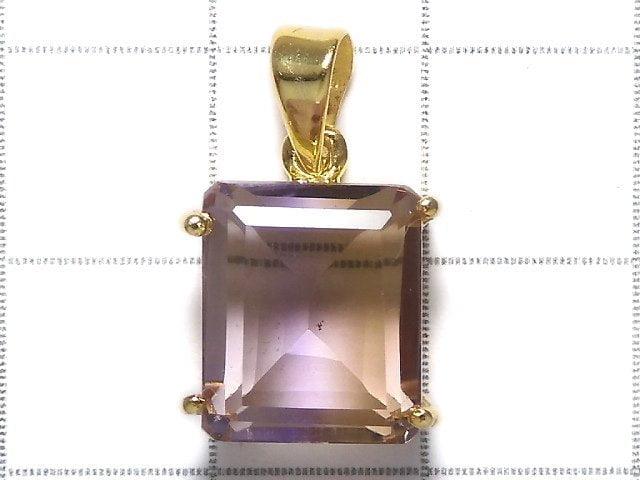 [Video][One of a kind] High Quality Ametrine AAA Faceted Pendant 18KGP NO.95