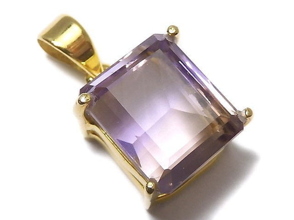 [Video][One of a kind] High Quality Ametrine AAA Faceted Pendant 18KGP NO.96