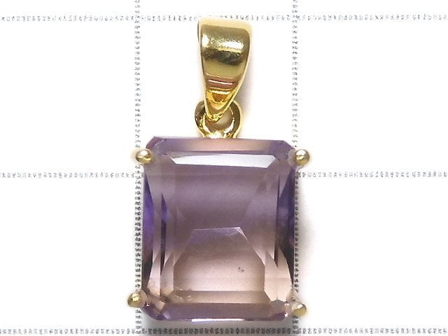 [Video][One of a kind] High Quality Ametrine AAA Faceted Pendant 18KGP NO.96