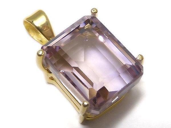 [Video][One of a kind] High Quality Ametrine AAA Faceted Pendant 18KGP NO.97