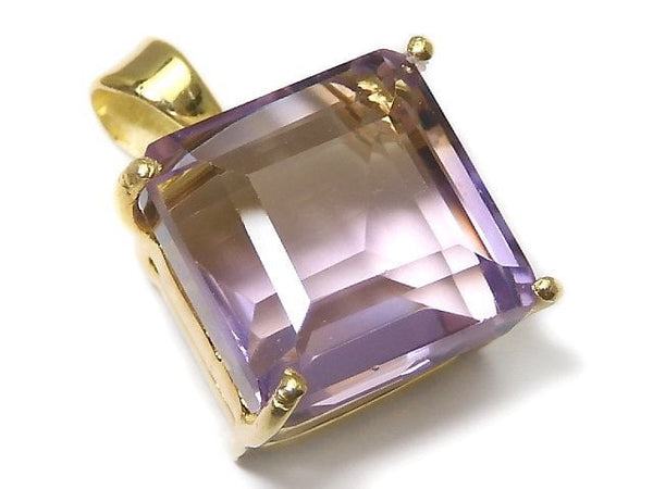 [Video][One of a kind] High Quality Ametrine AAA Faceted Pendant 18KGP NO.98