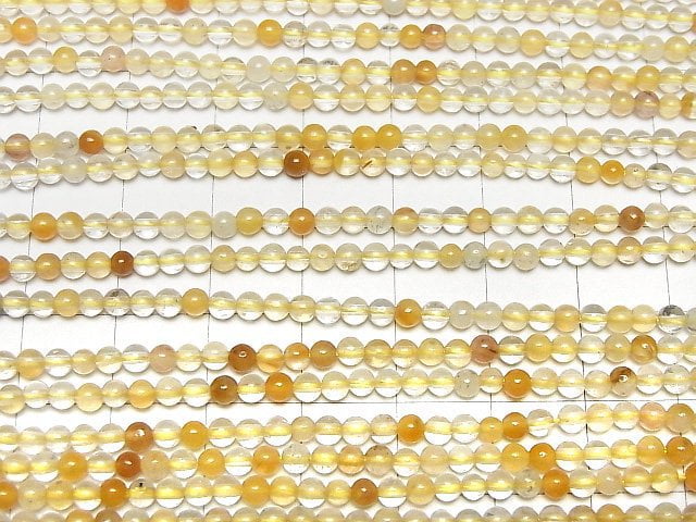 [Video] Yellow Hematite Quartz Round 3mm 1strand beads (aprx.15inch/37cm)