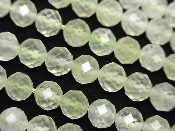 [Video]High Quality! Prehnite AAA- Faceted Round 6mm 1strand beads (aprx.15inch/36cm)