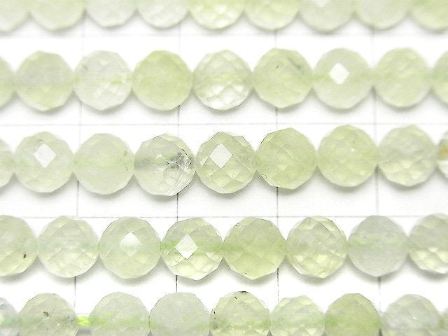 [Video]High Quality! Prehnite AAA- Faceted Round 6mm 1strand beads (aprx.15inch/36cm)