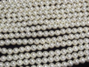 [Video]Shell Pearl (Sugar Pearl) Off-White Round 6mm 1strand beads (aprx.15inch/38cm)
