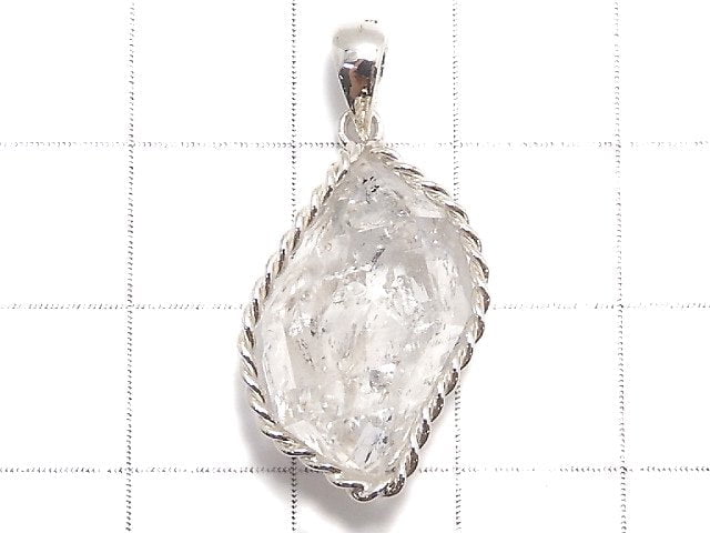 [Video][One of a kind] NYHerkimer Diamond Pendant Silver925 NO.26