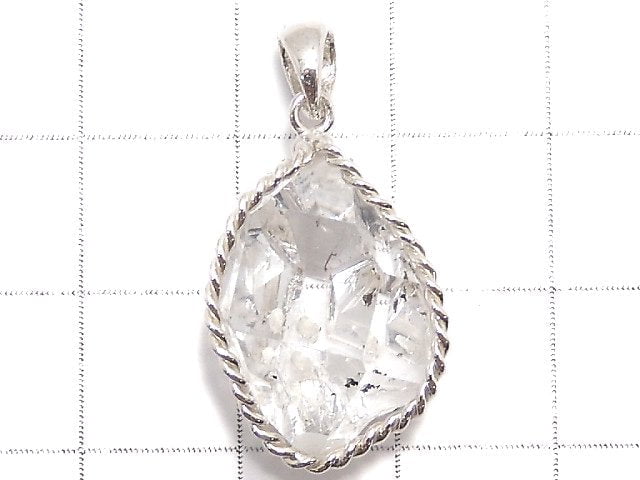 [Video][One of a kind] NYHerkimer Diamond Pendant Silver925 NO.27