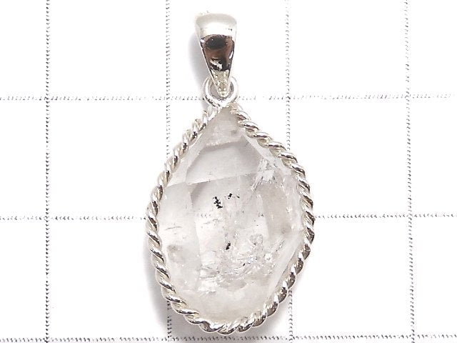 [Video][One of a kind] NYHerkimer Diamond Pendant Silver925 NO.32