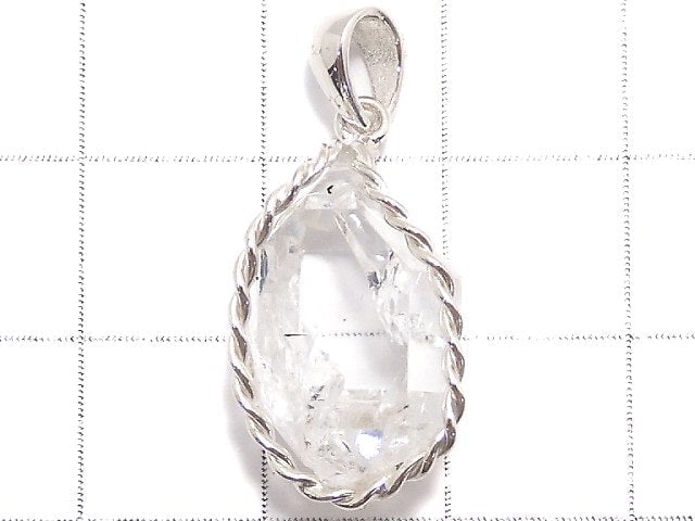 [Video][One of a kind] NYHerkimer Diamond Pendant Silver925 NO.33