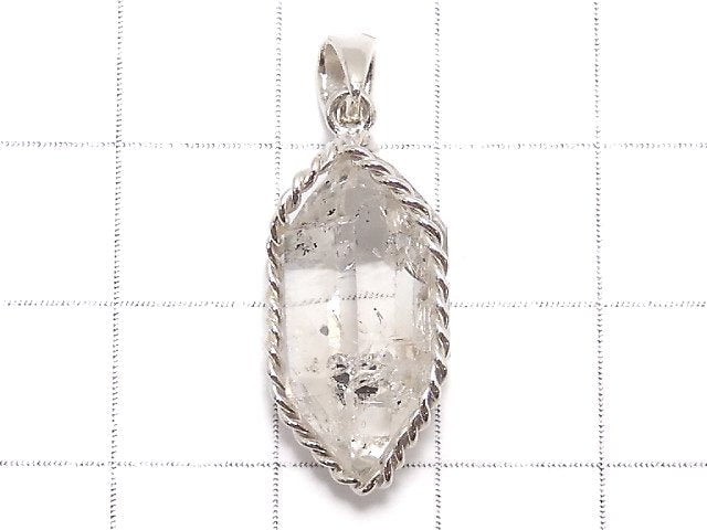 [Video][One of a kind] NYHerkimer Diamond Pendant Silver925 NO.34