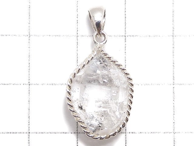 [Video][One of a kind] NYHerkimer Diamond Pendant Silver925 NO.35