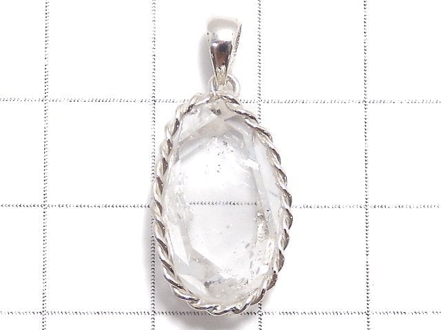 [Video][One of a kind] NYHerkimer Diamond Pendant Silver925 NO.37