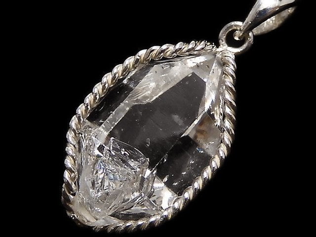 [Video][One of a kind] NYHerkimer Diamond Pendant Silver925 NO.42