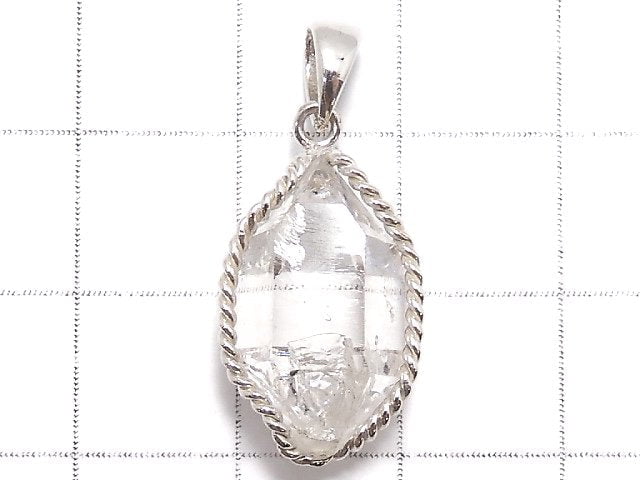 [Video][One of a kind] NYHerkimer Diamond Pendant Silver925 NO.42