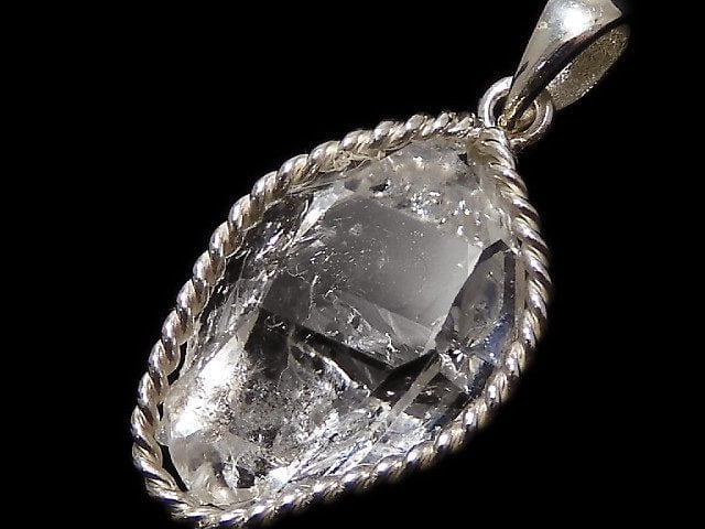 [Video][One of a kind] NYHerkimer Diamond Pendant Silver925 NO.43