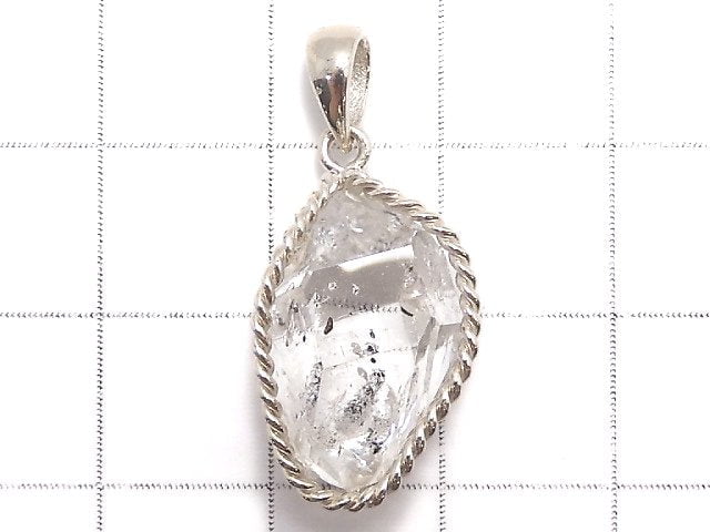 [Video][One of a kind] NYHerkimer Diamond Pendant Silver925 NO.43