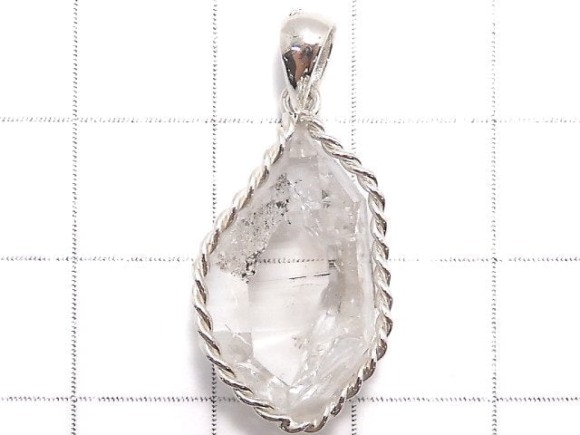 [Video][One of a kind] NYHerkimer Diamond Pendant Silver925 NO.45