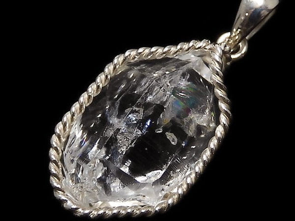 [Video][One of a kind] NYHerkimer Diamond Pendant Silver925 NO.46