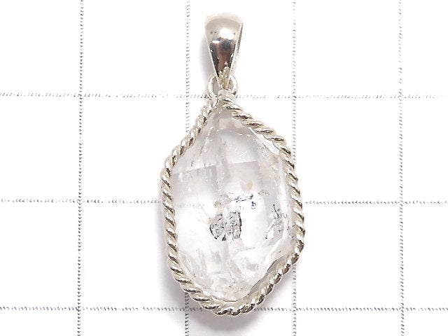 [Video][One of a kind] NYHerkimer Diamond Pendant Silver925 NO.46