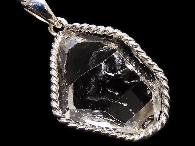 [Video][One of a kind] NYHerkimer Diamond Pendant Silver925 NO.48