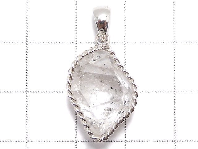 [Video][One of a kind] NYHerkimer Diamond Pendant Silver925 NO.49