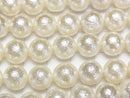 [Video]Shell Pearl (Sugar Pearl) Off-White Round 10mm 1strand beads (aprx.15inch/38cm)