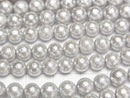 [Video]Shell Pearl (Sugar Pearl) Silver Round 6mm 1strand beads (aprx.15inch/38cm)