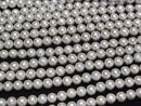 [Video]Shell Pearl (Sugar Pearl) Silver Round 6mm 1strand beads (aprx.15inch/38cm)
