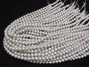 [Video]Shell Pearl (Sugar Pearl) Silver Round 6mm 1strand beads (aprx.15inch/38cm)