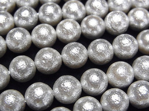 [Video]Shell Pearl (Sugar Pearl) Silver Round 8mm 1strand beads (aprx.15inch/38cm)