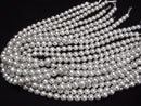 [Video]Shell Pearl (Sugar Pearl) Silver Round 8mm 1strand beads (aprx.15inch/38cm)