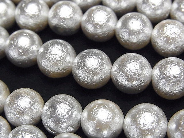 [Video]Shell Pearl (Sugar Pearl) Silver Round 10mm 1strand beads (aprx.15inch/38cm)