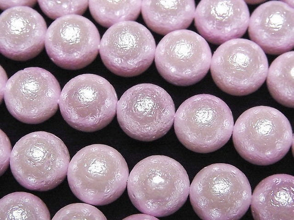 [Video]Shell Pearl (Sugar Pearl) Pink Round 10mm 1strand beads (aprx.15inch/38cm)