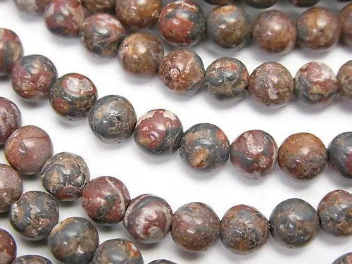 Leopard Skin Jasper Round 6mm 1strand beads (aprx.15inch/38cm)