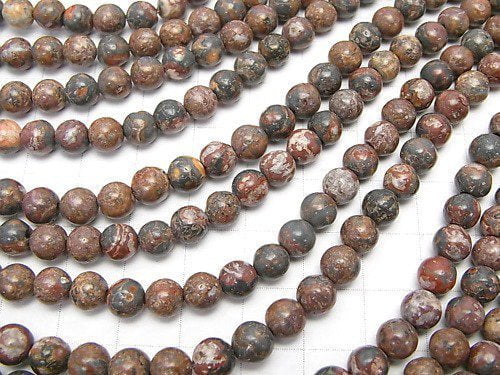 Leopard Skin Jasper Round 6mm 1strand beads (aprx.15inch/38cm)