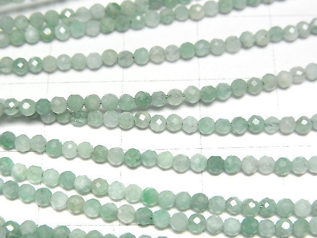 [Video]High Quality! Brazilian Emerald AA+ Faceted Round 2mm 1strand beads (aprx.15inch/38cm)