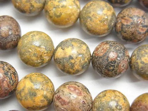 Leopard Skin Jasper Round 12mm half or 1strand beads (aprx.15inch/36cm)