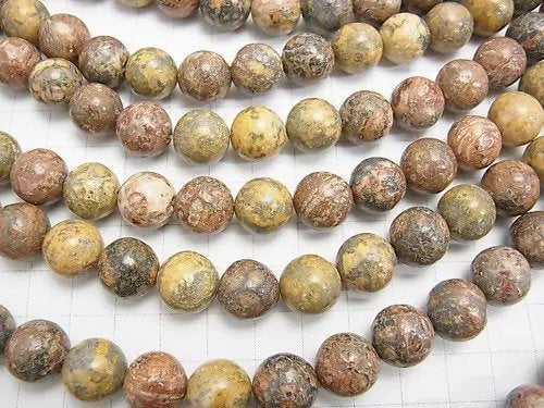 Leopard Skin Jasper Round 12mm half or 1strand beads (aprx.15inch/36cm)