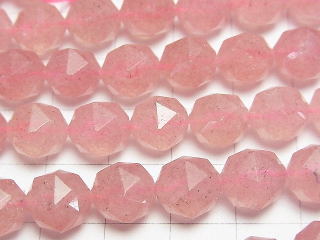 [Video]High Quality! Pink Epidote AAA Star Faceted Round 10mm half or 1strand beads (aprx.15inch/36cm)