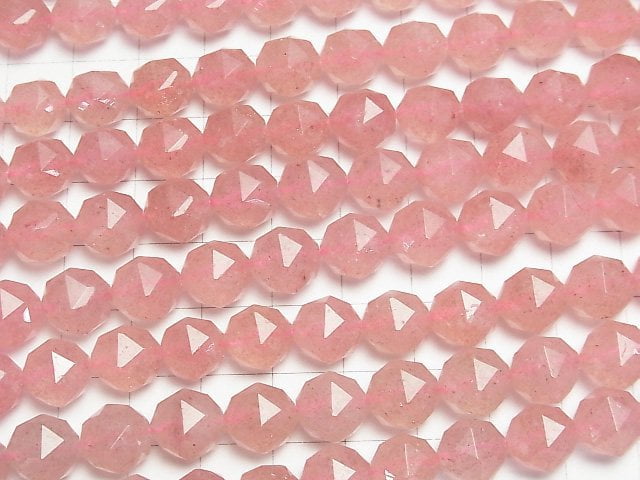 [Video]High Quality! Pink Epidote AAA Star Faceted Round 10mm half or 1strand beads (aprx.15inch/36cm)